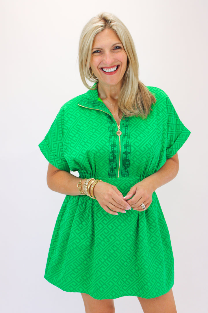 Pullover Dress, Fairway Green Monogram