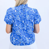 Brody Top, Blue Peonies