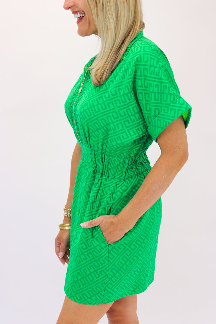 Pullover Dress, Fairway Green Monogram
