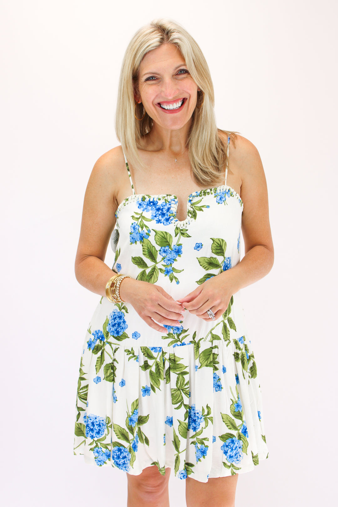 Perfect Timing Floral Dress, Cream