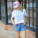 Make Heaven Crowded Puff Crop Tee, Blue