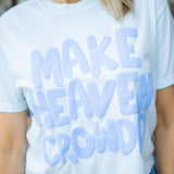 Make Heaven Crowded Puff Crop Tee, Blue