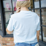 Make Heaven Crowded Puff Crop Tee, Blue