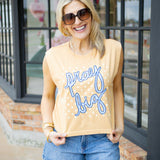 Pray Big Cropped Tank, Mustard