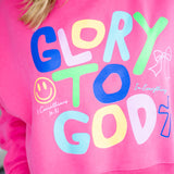Glory to God Cropped Sweatshirt, Pink