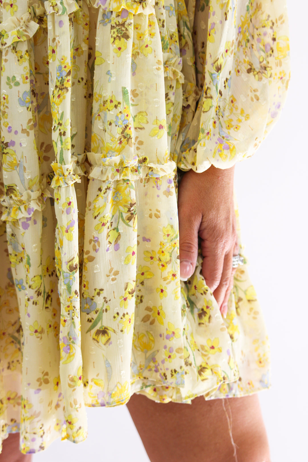 Fields of Dreams Floral Dress, Yellow