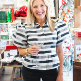 Britt Top, Truffle Stripe