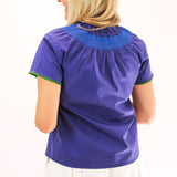 Keaton Top, Navy Multi Garden Green
