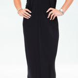 Sleek Jersey Ruched Tank Dress, Classic Black