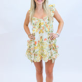 Bali Flora Mini Dress, Tea Combo