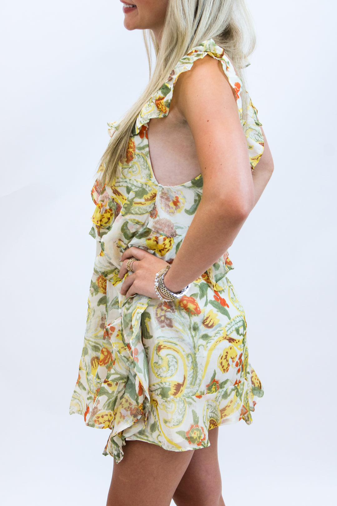 Bali Flora Mini Dress, Tea Combo