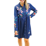Denim Blue Shirt Dress, Malaya