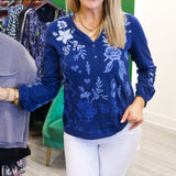 Bishop Sleeve Henley Tee, Laura