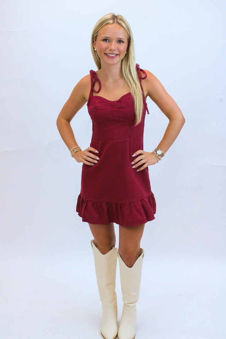 Countdown To Kickoff Dress, Maroon