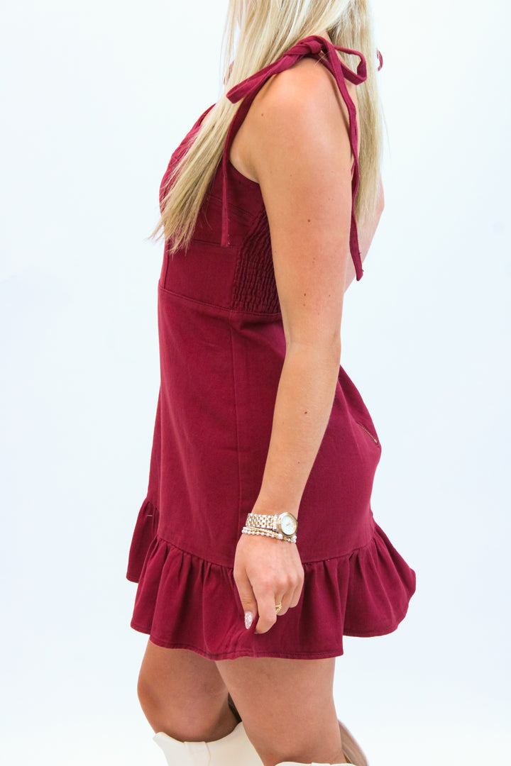Countdown To Kickoff Dress, Maroon
