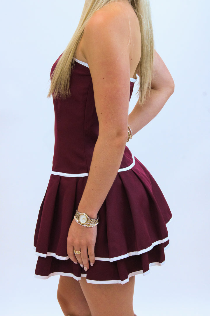 Snap Decision Dress, Maroon
