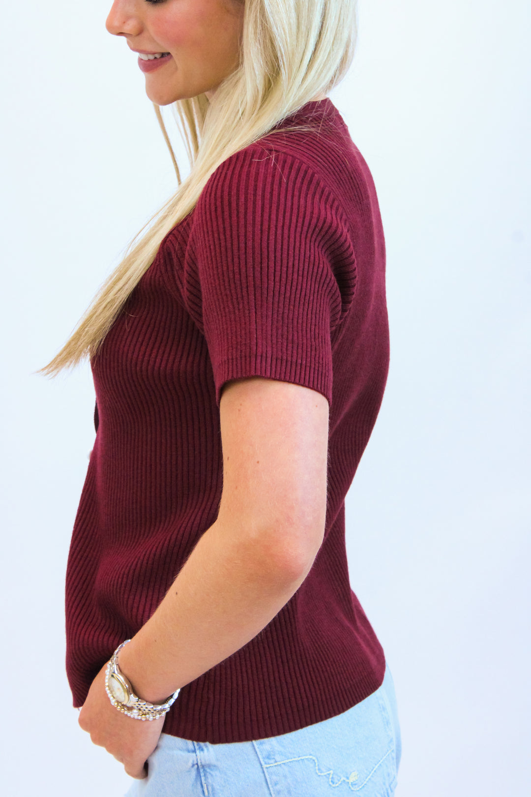 Fourth & Flirty Knit Top, Maroon