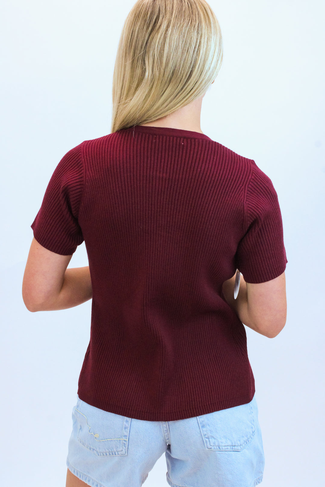 Fourth & Flirty Knit Top, Maroon