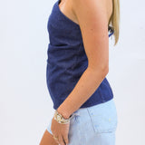 Extra Point Victory Top, Dark Denim