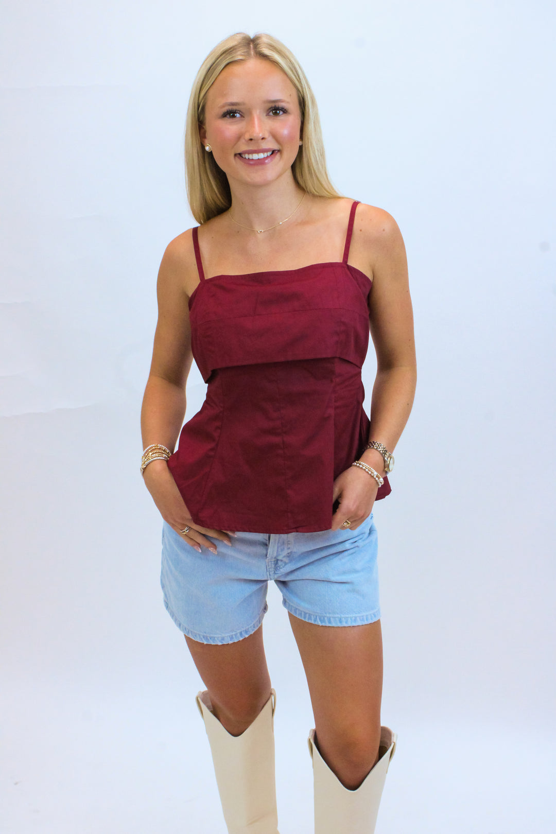 Sideline Statement Top, Maroon