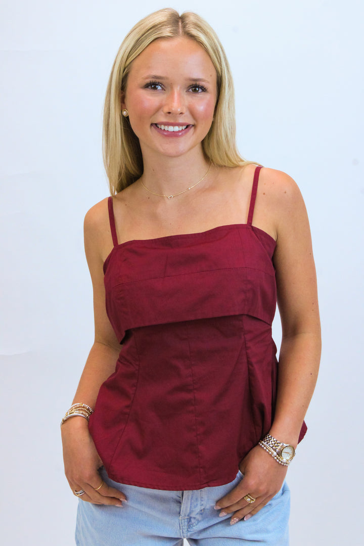 Sideline Statement Top, Maroon