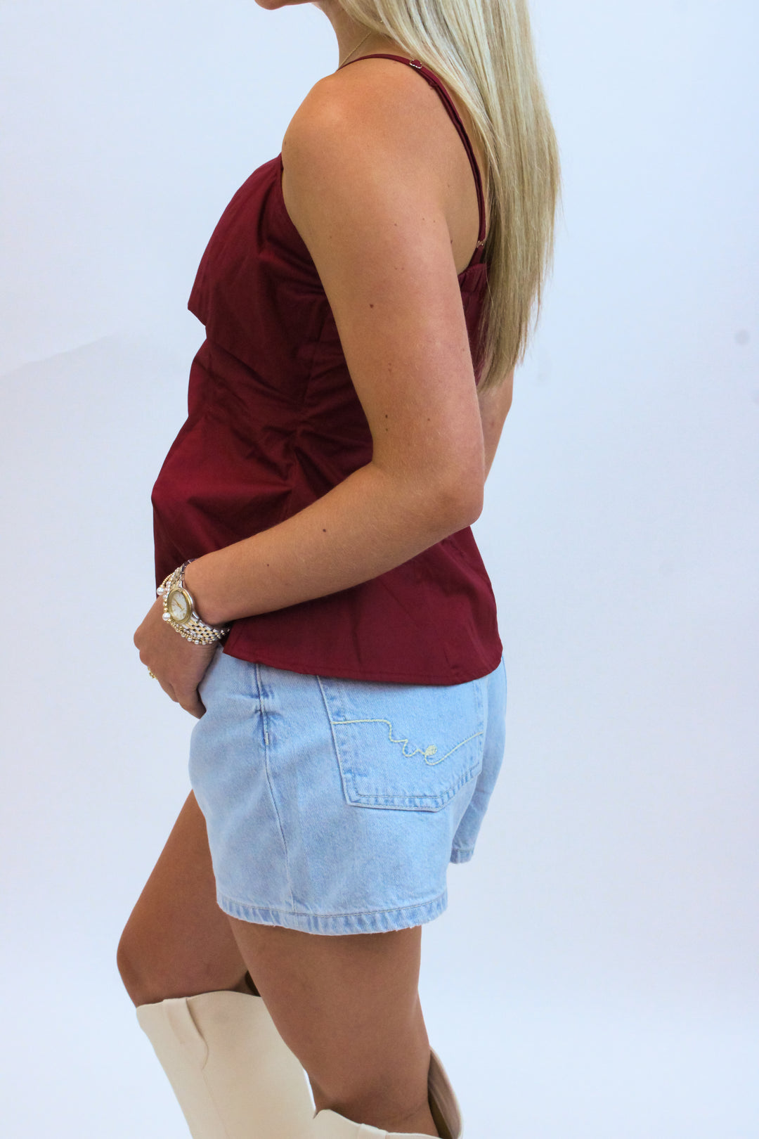 Sideline Statement Top, Maroon