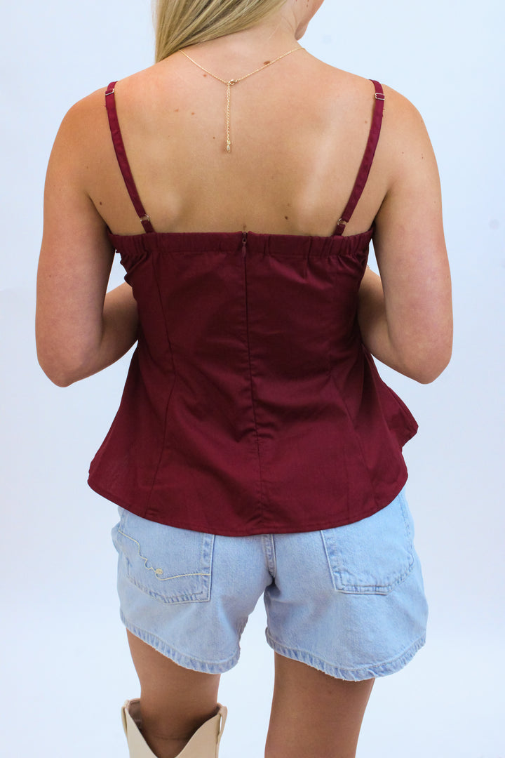 Sideline Statement Top, Maroon
