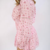 Janis Floral Cotton Voile Mini Dress, Raspberry Fields