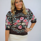 Afternoon Tea Garden Sweater, Brown