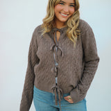 Always Me Tie Sweater, Brown