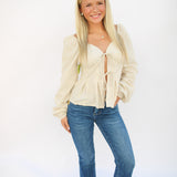 Thinking About You Top, Vanilla/Camel