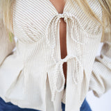 Thinking About You Top, Vanilla/Camel