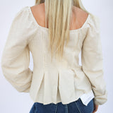 Thinking About You Top, Vanilla/Camel