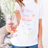 Cocktails Boyfriend Tee, Sea Salt