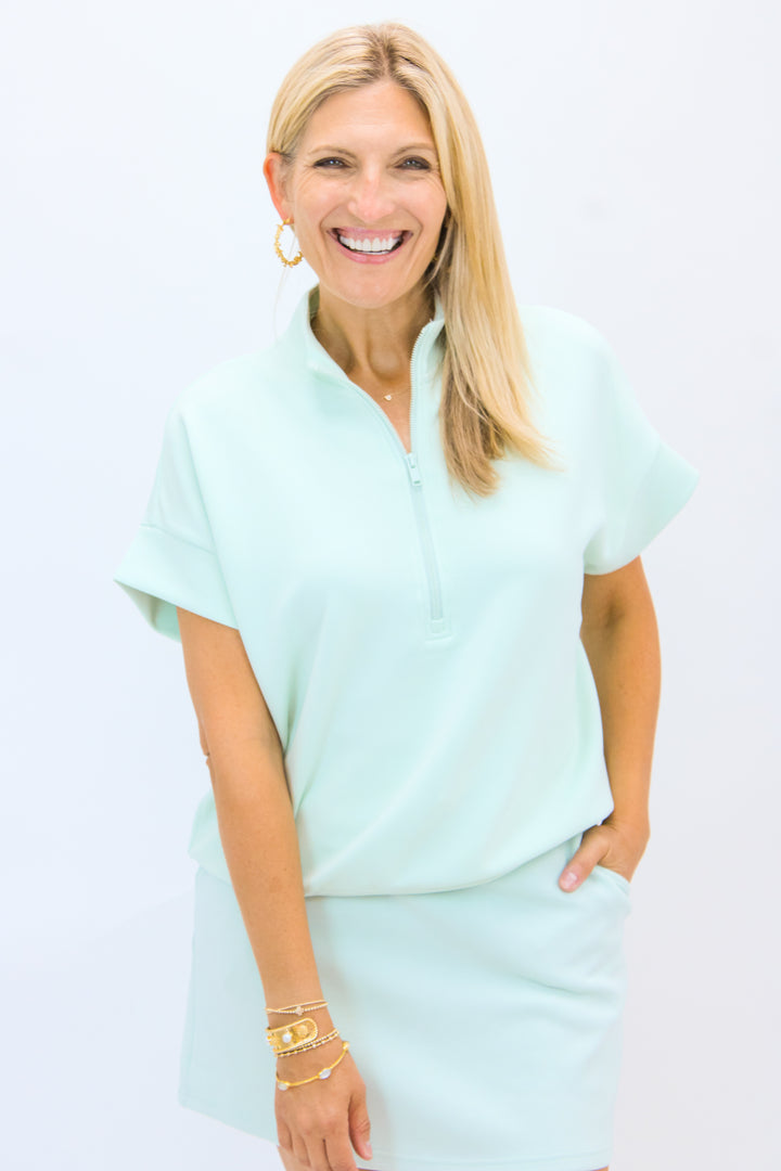 Easy Does It Quarter Zip, Soft Mint