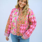 Wildflower Wanderer Quilted Jacket, Pink