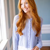 Peridot Stretch Pointelle Cardigan, Moonwash