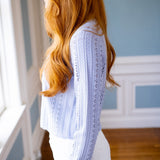 Peridot Stretch Pointelle Cardigan, Moonwash