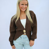 Take A Chance Cardigan, Brown