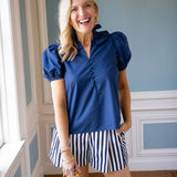 Summer Traditions Blouse, Navy
