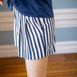 Preston Shorts, Cream Navy Stripe
