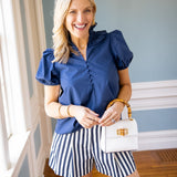 Summer Traditions Blouse, Navy