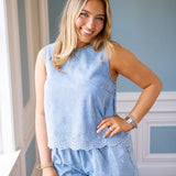 My Lucky Day Top, Washed Denim