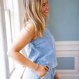 My Lucky Day Top, Washed Denim
