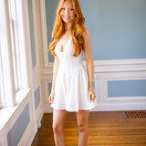 Can't Help It Mini Dress, Champagne Sugar Combo