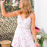 Solbina Cotton Rose & Bow Mini Dress, Fancy Pink
