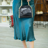 Skylar Bias Skirt, Teal