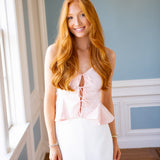 Blushing Hour Front Tie Cami, Baby Pink