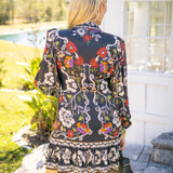 Rococo Flowers Black Mini Dress