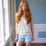 Doily Days Tube Top, Cream Combo